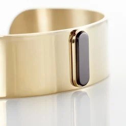 Histoire d'Or Bracelet Manchette Acier Doré Volcanus Agate Outlet