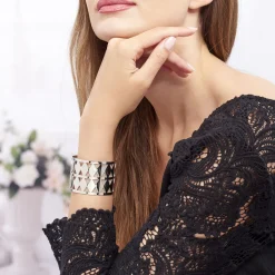 Histoire d'Or Bracelet Manchette Adaline Acier Blanc Clearance