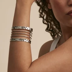 Histoire d'Or Bracelet Manchette Cambria Acier Blanc Clearance