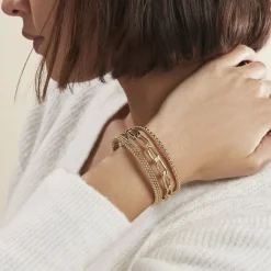 Histoire d'Or Bracelet Manchette Elain Acier Jaune Hot