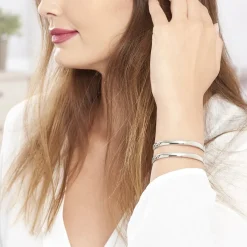 Histoire d'Or Bracelet Manchette Lisie Acier Blanc Hot