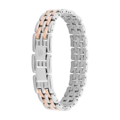 Histoire d'Or Bracelet Mareva Maille Grain De Riz Acier Bicolore Outlet