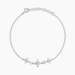 Histoire d'Or Bracelet Midnight Flower Argent Blanc Oxyde De Zirconium Online