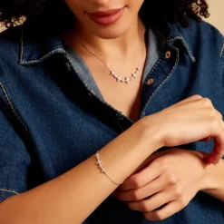 Histoire d'Or Bracelet Midnight Flower Argent Blanc Oxyde De Zirconium Online