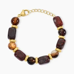 Histoire d'Or Bracelet Miky Acier Jaune Pierre De Synthese Agate Sale