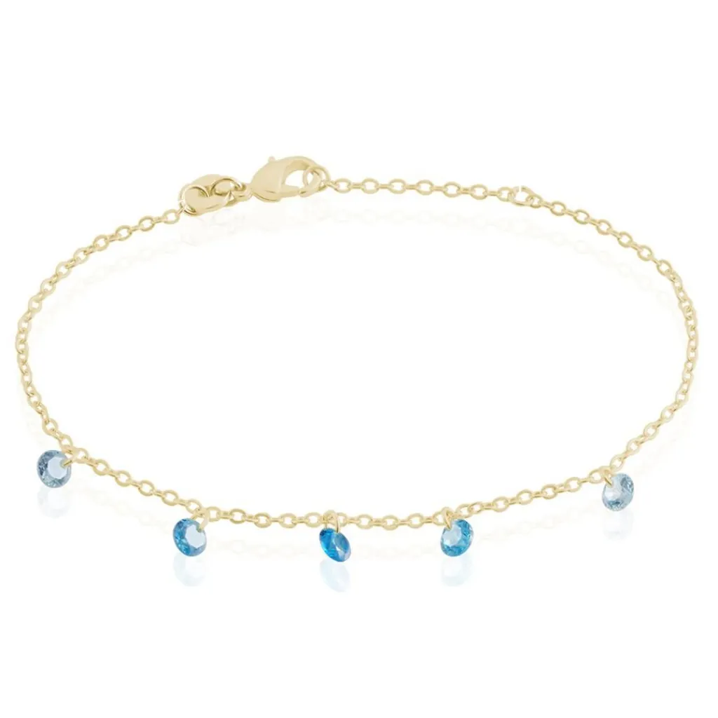 Histoire d'Or Bracelet Myosothis Plaqué Or Pierres plaqué or jaune pierre bleu New