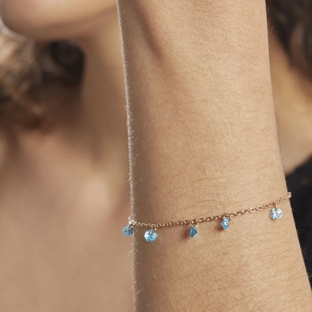 Histoire d'Or Bracelet Myosothis Plaqué Or Pierres plaqué or jaune pierre bleu New