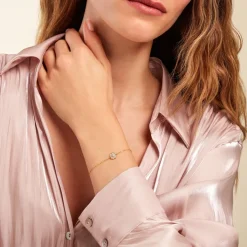 Histoire d'Or Bracelet Nacrea Or Jaune Nacre Oxyde De Zirconium or jaune nacre blanche Discount