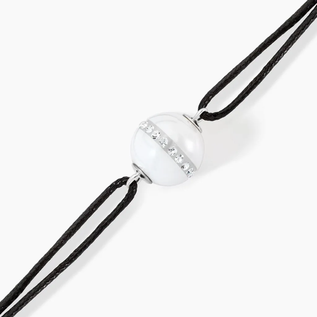 Histoire d'Or Bracelet Nina Cera Argent Blanc Céramique Et Strass argent blanc céramique blanche Hot