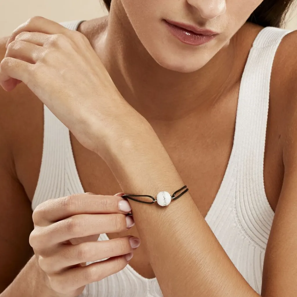Histoire d'Or Bracelet Nina Cera Argent Blanc Céramique Et Strass argent blanc céramique blanche Hot