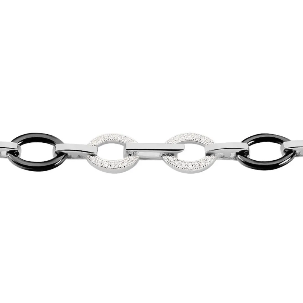 Histoire d'Or Bracelet Nowell Argent Blanc Oxyde De Zirconium Et Céramique Clearance
