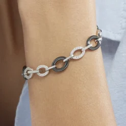 Histoire d'Or Bracelet Nowell Argent Blanc Oxyde De Zirconium Et Céramique Clearance
