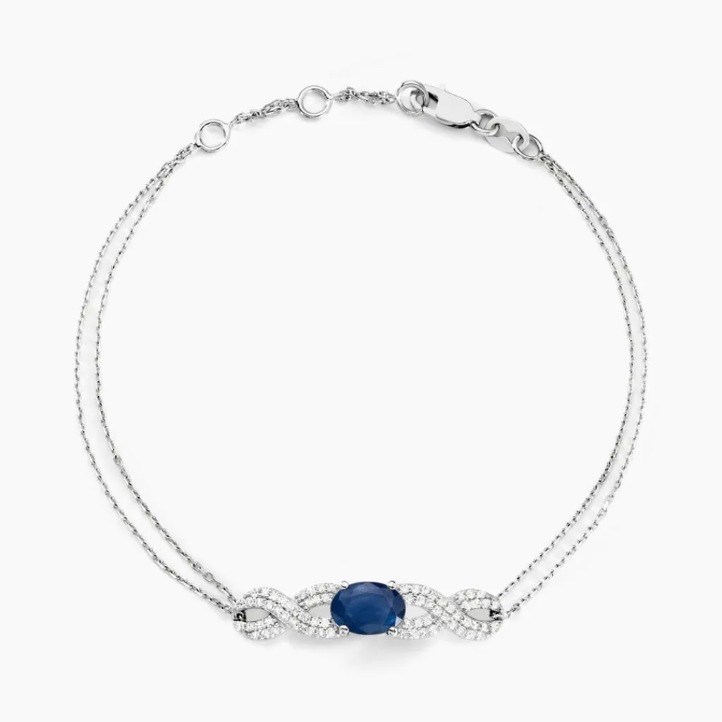 Histoire d'Or Bracelet Oceania Or Blanc Saphir Et Diamant Hot