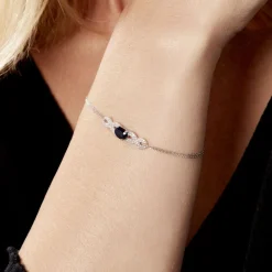 Histoire d'Or Bracelet Oceania Or Blanc Saphir Et Diamant Hot