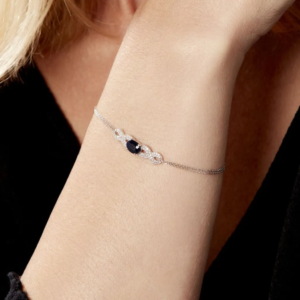 Histoire d'Or Bracelet Oceania Or Blanc Saphir Et Diamant Hot