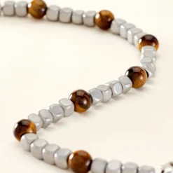 Histoire d'Or Bracelet Ole Acier Blanc Oeil De Tigre Hématite Online