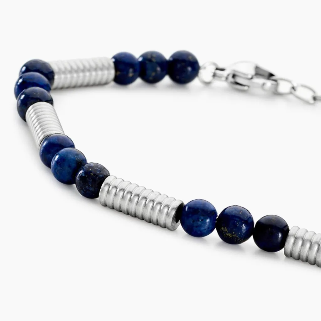 Histoire d'Or Bracelet Olek Acier Blanc Lapis Lazuli Outlet