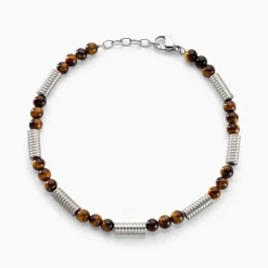 Histoire d'Or Bracelet Olek Acier Blanc Oeil De Tigre Sale