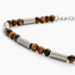 Histoire d'Or Bracelet Olek Acier Blanc Oeil De Tigre Sale