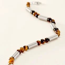 Histoire d'Or Bracelet Olek Acier Blanc Oeil De Tigre Sale