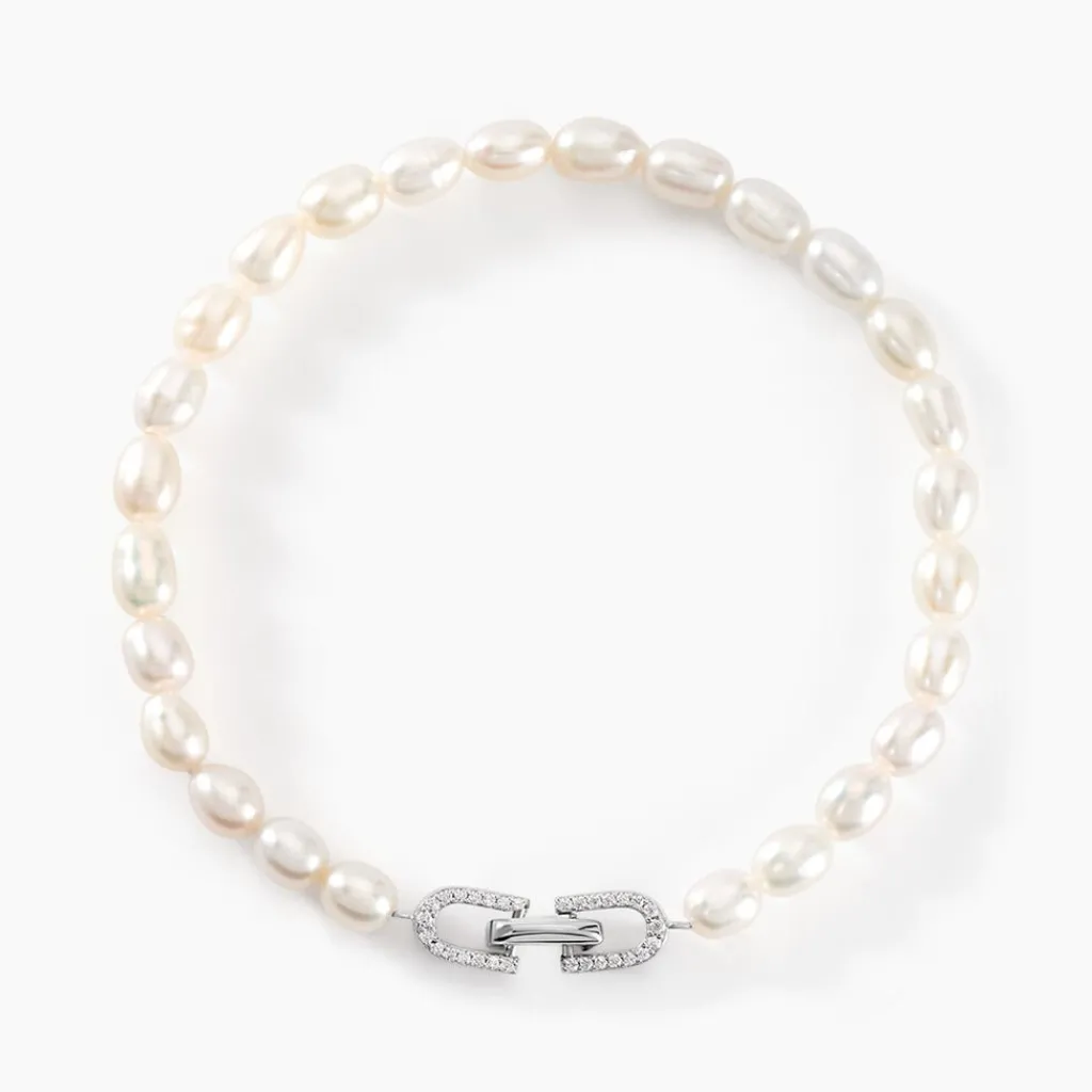 Histoire d'Or Bracelet Onassis Argent Blanc Perle De Culture Oxyde De Zirconium