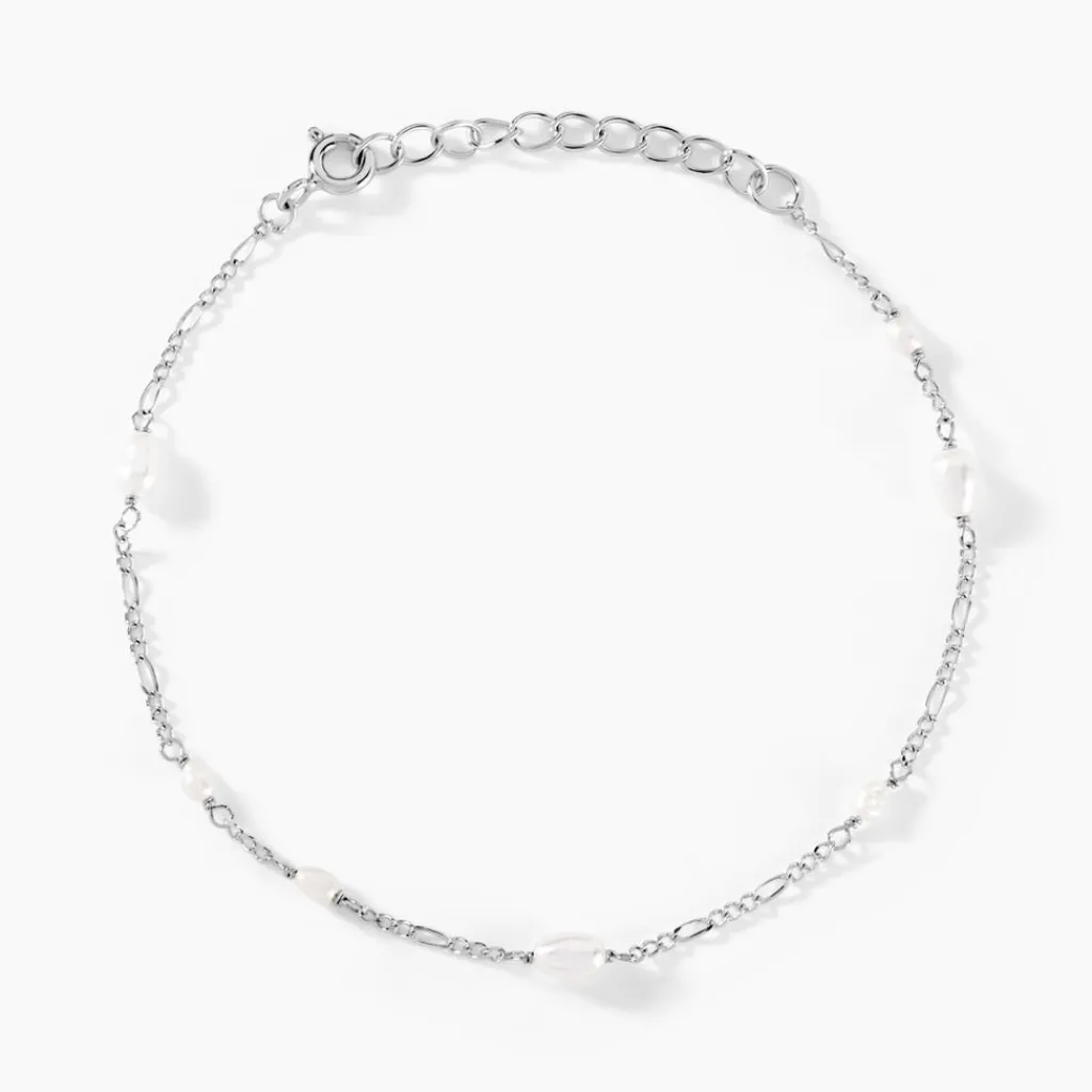 Histoire d'Or Bracelet Onassis Argent Blanc Perle De Culture New