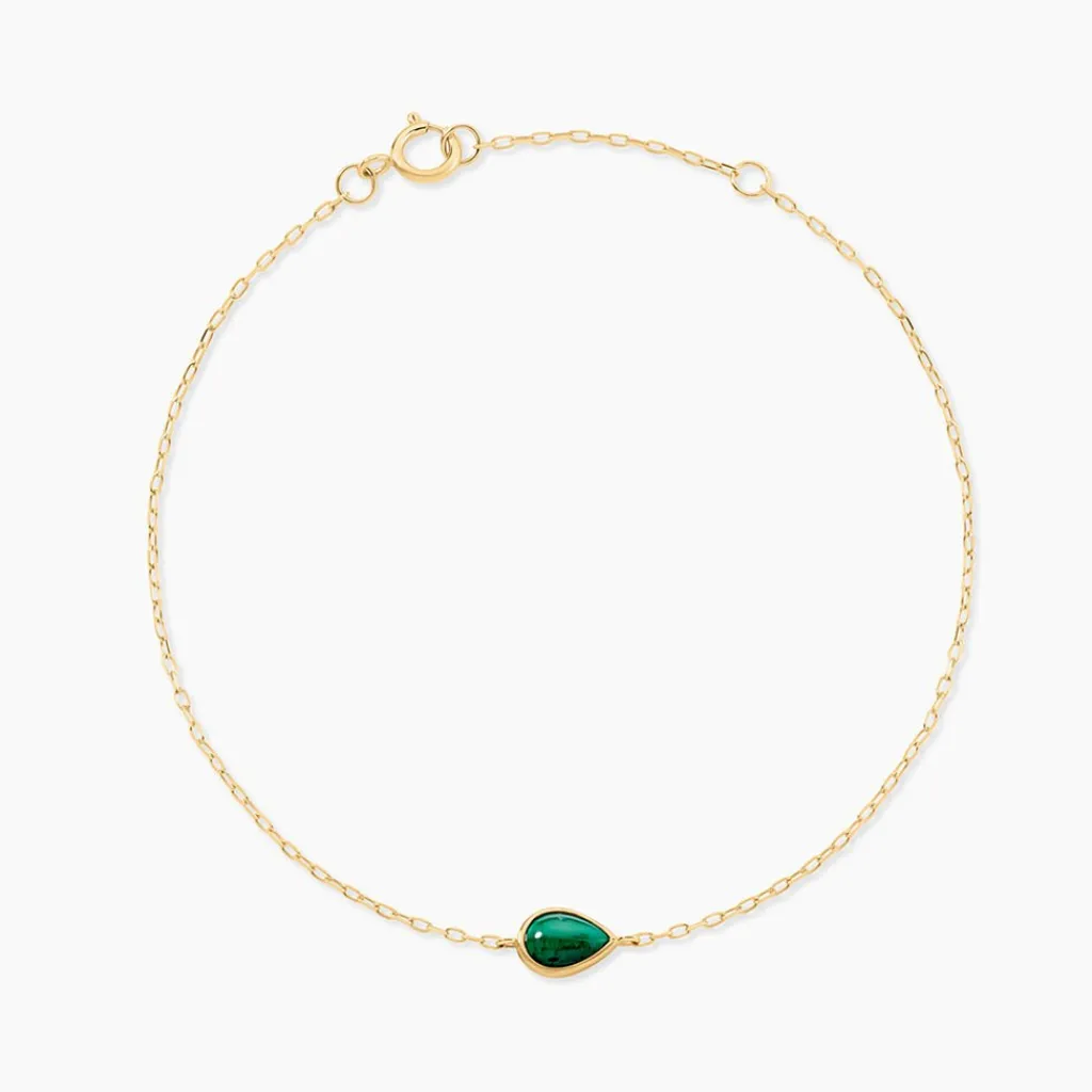 Histoire d'Or Bracelet Ondée Or Jaune Malachite Online