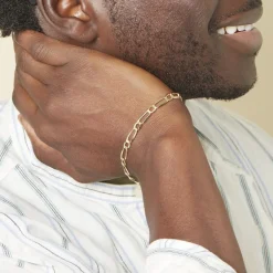 Histoire d'Or Bracelet Ophelio Maille Alternee 1/1 or jaune Discount