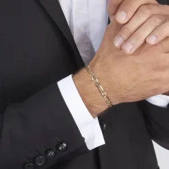 Histoire d'Or Bracelet Ophelio Maille Alternee 1/1 Or Jaune Clearance