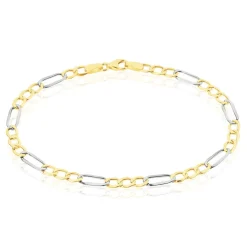 Histoire d'Or Bracelet Or Bicolore Maille Alternée 1/3 New