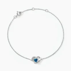 Histoire d'Or Bracelet Or Blanc Eliana Topaze Oxydes or blanc topaze london blue Discount