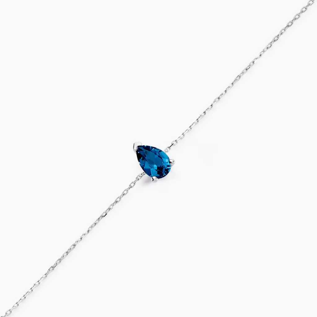 Histoire d'Or Bracelet Or Blanc Goutte Topaze