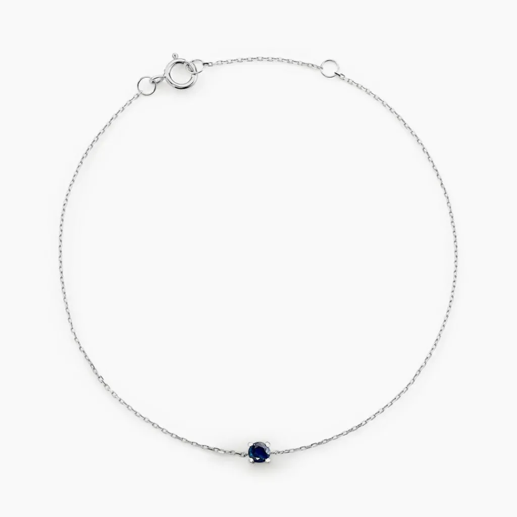 Histoire d'Or Bracelet Or Blanc Onora Saphir New