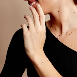 Histoire d'Or Bracelet Or Blanc Onora Saphir New