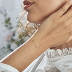 Histoire d'Or Bracelet Or Jaune Gentiane Perle Hot