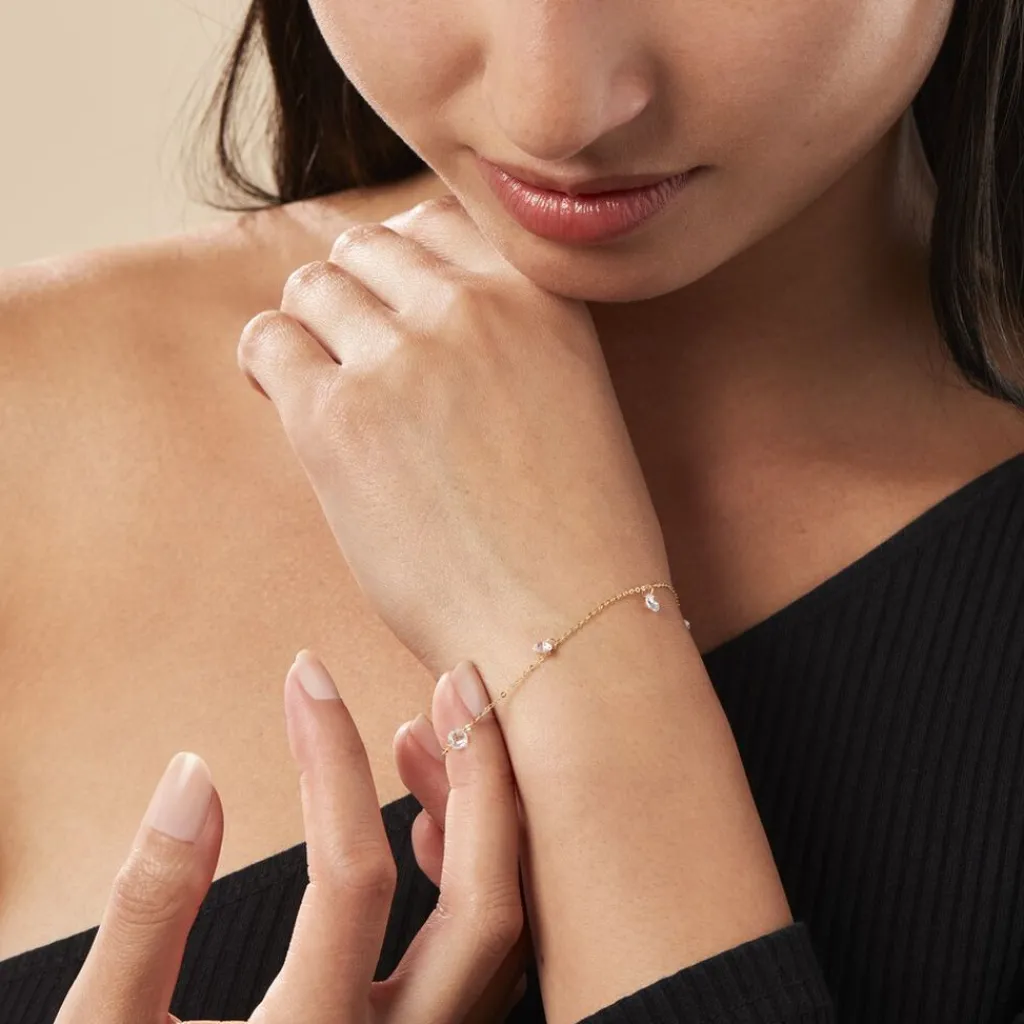 Histoire d'Or Bracelet Or Jaune Leucitica Oxydes De Zirconium Online