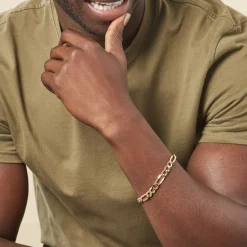 Histoire d'Or Bracelet Maille Alternée or jaune Sale