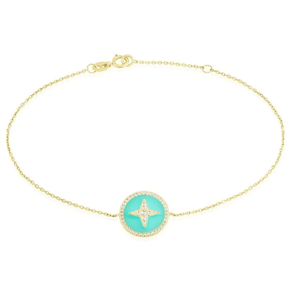 Histoire d'Or Bracelet Or Jaune Sweet Rosace Oxyde De Zirconium New