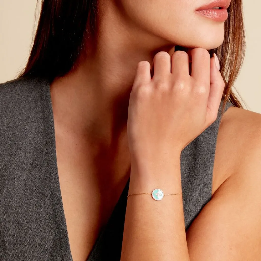 Histoire d'Or Bracelet Or Jaune Sweet Rosace Oxyde De Zirconium New