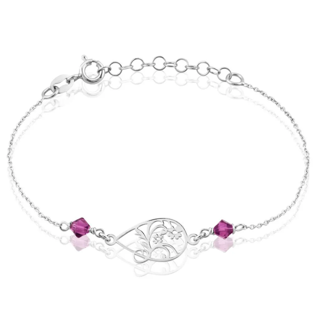 Histoire d'Or Bracelet Oumoul Argent Blanc Pierre De Synthese New