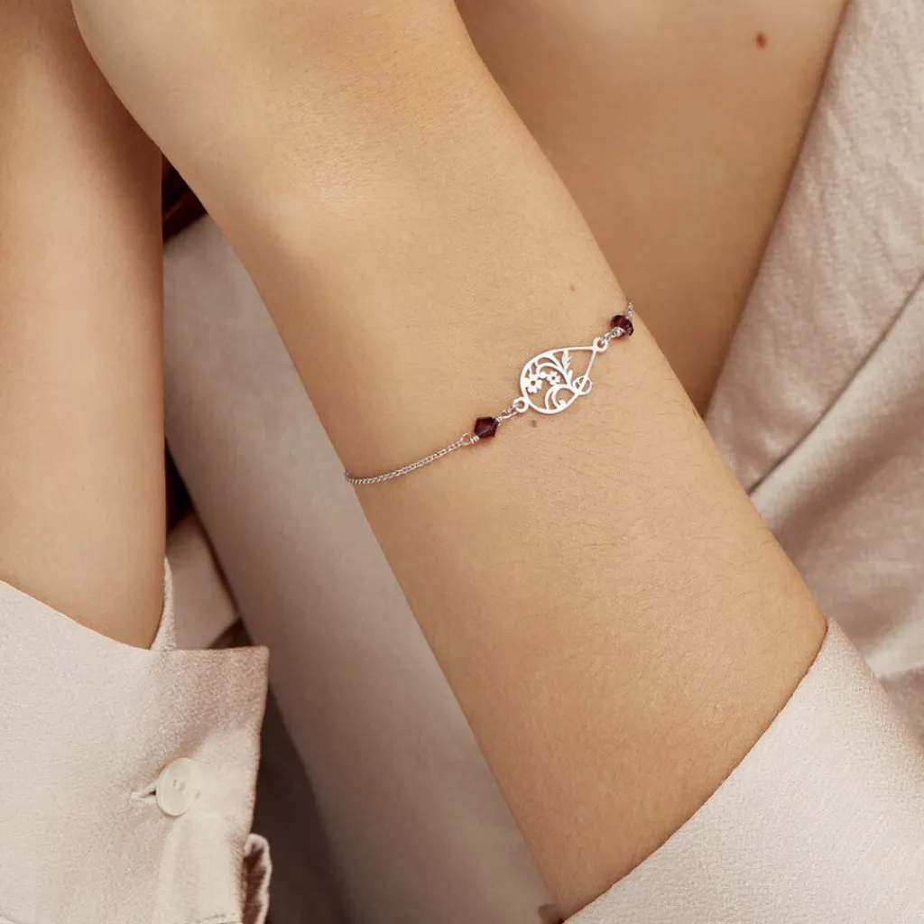 Histoire d'Or Bracelet Oumoul Argent Blanc Pierre De Synthese New