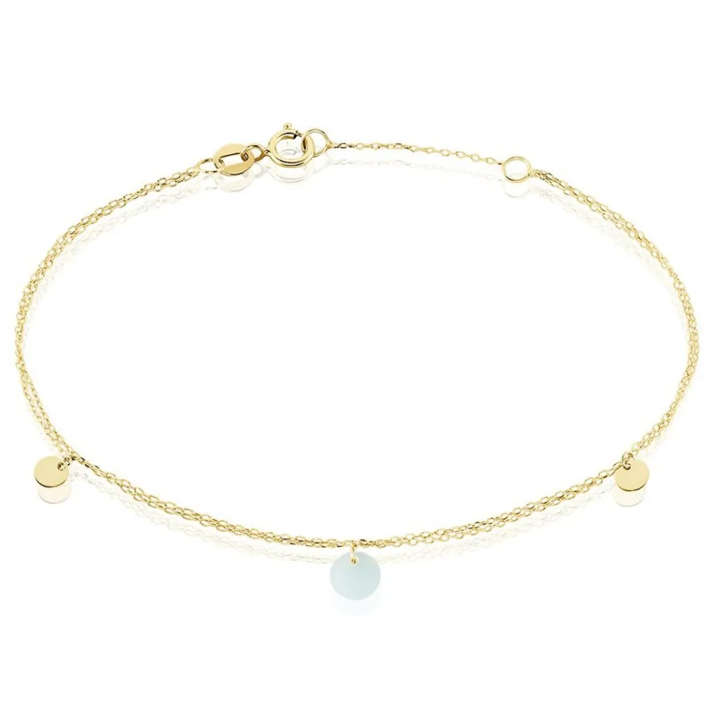 Histoire d'Or Bracelet Pampilles Colorées Or Jaune Amazonite or jaune amazonite vert Sale