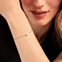 Histoire d'Or Bracelet Pearly Or Jaune Perle De Culture Sale