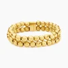 Histoire d'Or Bracelet Perles Solaires Acier Jaune Hot