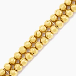 Histoire d'Or Bracelet Perles Solaires Acier Jaune Hot