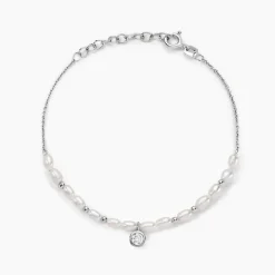 Histoire d'Or Bracelet Perlissima Argent Blanc Oxyde Et Perle De Culture Discount