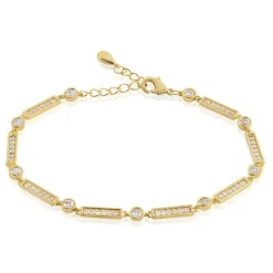 Histoire d'Or Bracelet Plaqué Or Epilobe Oxydes De Zirconium Sale