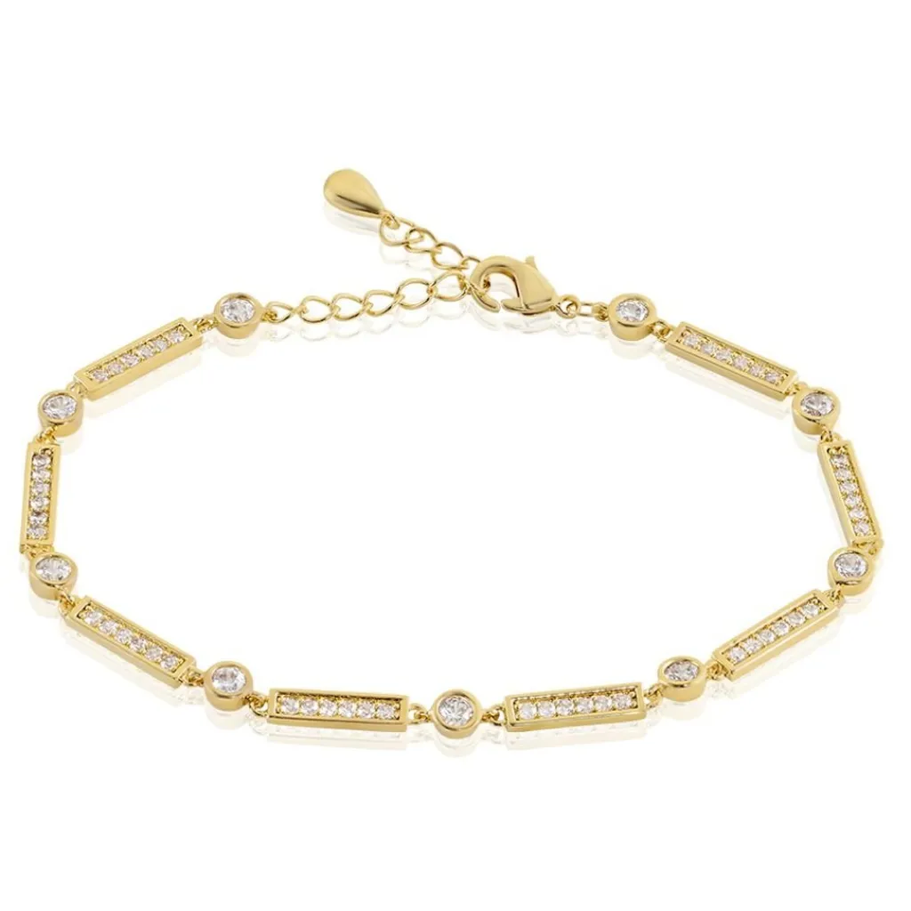 Histoire d'Or Bracelet Plaqué Or Epilobe Oxydes De Zirconium Sale