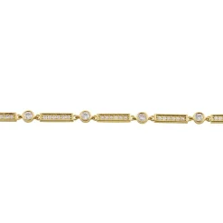 Histoire d'Or Bracelet Plaqué Or Epilobe Oxydes De Zirconium Sale