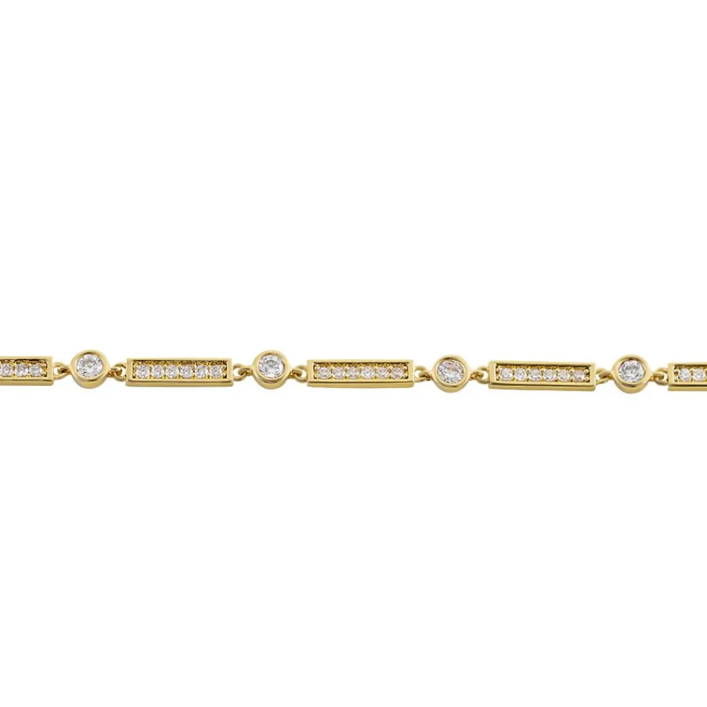 Histoire d'Or Bracelet Plaqué Or Epilobe Oxydes De Zirconium Sale